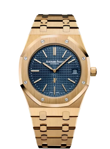 Audemars Piguet - 15202BA.OO.1240BA.01 Royal Oak Extra-Thin Yellow Gold / Blue