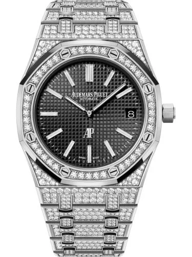 Audemars Piguet - 15202BC.ZZ.1241BC.03 Royal Oak Extra-Thin White Gold / Diamond / Black