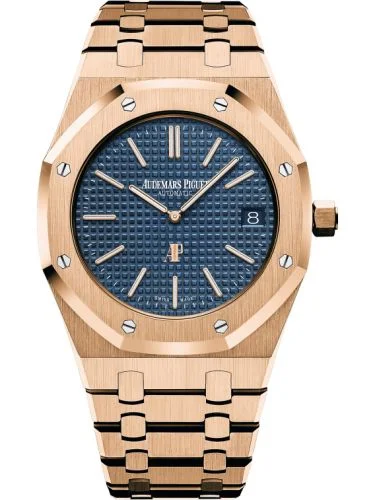 Audemars Piguet - 15202OR.OO.1240OR.01 Royal Oak Extra-Thin Pink Gold / Blue