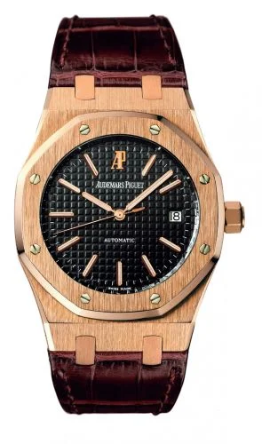 Audemars Piguet - 15300OR.OO.D088CR.01 Royal Oak 15300 Date Pink Gold / Black / Strap