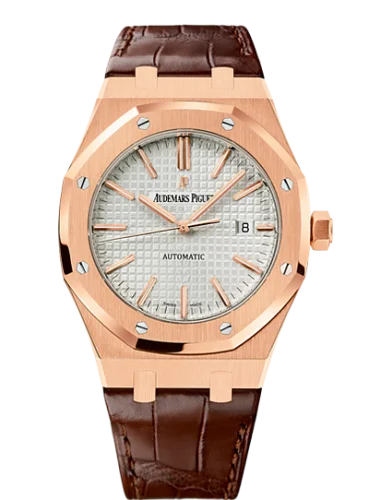 Audemars Piguet - 15400OR.OO.D088CR.01 Royal Oak 15400 Pink Gold / Silver / Strap