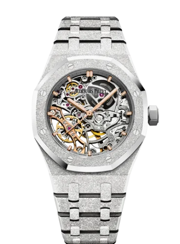 Audemars Piguet Audemars Piguet - 15407BC.GG.1224BC.01 Royal Oak 41 Double Balance Wheel Openworked Frosted White Gold