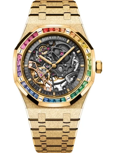 Audemars Piguet Audemars Piguet - 15412BA.YG.1224BA.01 Royal Oak 41 Double Balance Wheel Openworked Frosted Yellow Gold - Rainbow