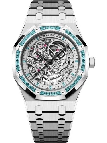 Audemars Piguet Audemars Piguet - 15412BC.TO.1220BC.01 Royal Oak 41 Double Balance Wheel Openworked White Gold / Topaz