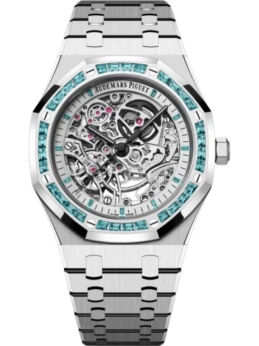Audemars Piguet Audemars Piguet - 15412BC.TO.1220BC.01 Royal Oak 41 Double Balance Wheel Openworked White Gold / Topaz