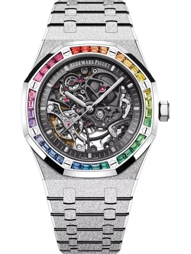 Audemars Piguet Audemars Piguet - 15412BC.YG.1224BC.03-B Royal Oak 41 Double Balance Wheel Openworked Frosted White Gold - Rainbow