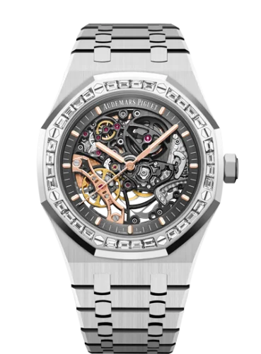 Audemars Piguet Audemars Piguet - 15412BC.ZZ.1220BC.01 Royal Oak 41 Double Balance Wheel Openworked White Gold / Baguette
