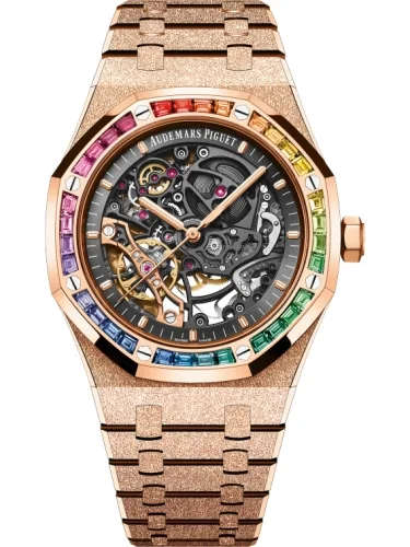 Audemars Piguet Audemars Piguet - 15412OR.YG.1224OR.01 Royal Oak 41 Double Balance Wheel Openworked Frosted Pink Gold / Rainbow