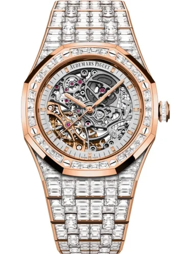 Audemars Piguet Audemars Piguet - 15417OR.ZZ.1267OR.01 Royal Oak 41 Double Balance Wheel Openworked Pink Gold / Baguette