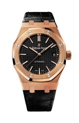 Audemars Piguet - 15450OR.OO.D002CR.01 Royal Oak 15450 Selfwinding Pink Gold / Black / Strap
