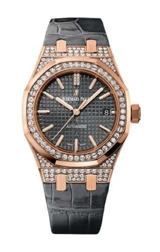 Audemars Piguet - 15452OR.ZZ.D003CR.01 Royal Oak 15452 Selfwinding Pink Gold / Slate / Strap