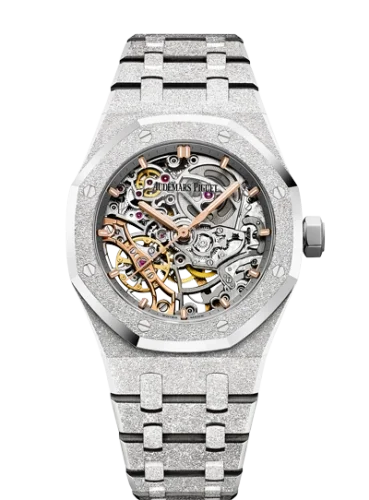 Audemars Piguet Audemars Piguet - 15466BC.GG.1259BC.01 Royal Oak 37 Double Balance Wheel Openworked Frosted White Gold