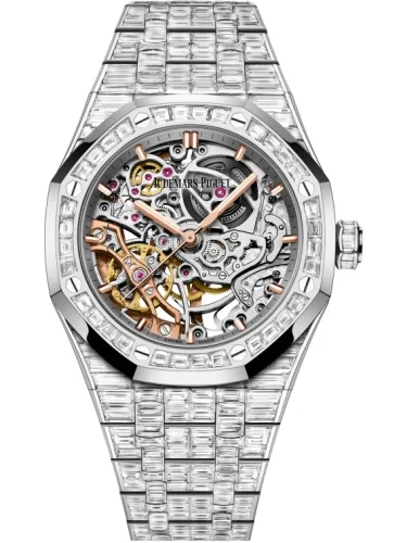 Audemars Piguet Audemars Piguet - 15469BC.ZZ.1260BC.01 Royal Oak 37 Double Balance Wheel Openworked White Gold - Baguette