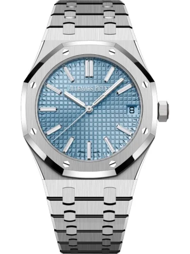 Audemars Piguet Audemars Piguet - 15510BC.OO.1320BC.01 Royal Oak Selfwinding 41 White Gold / Light Blue - Baguette / 50 Years