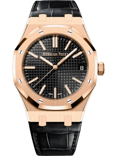Audemars Piguet Audemars Piguet - 15510OR.OO.D002CR.01 Royal Oak Selfwinding 41 Pink Gold / Black / Strap / 50th Anniversary