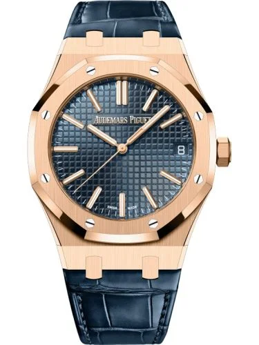 Audemars Piguet Royal Oak Selfwinding 41 Pink Gold / Blue / Strap
