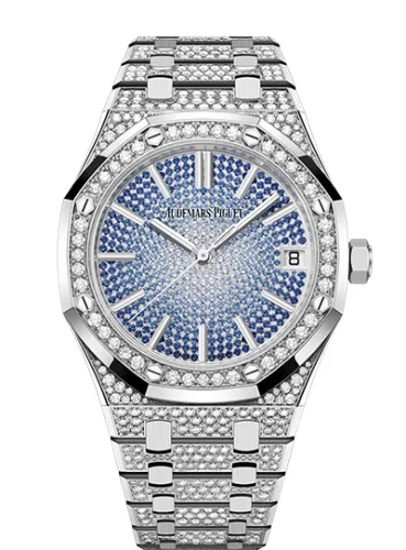 Audemars Piguet Audemars Piguet - 15512BC.ZZ.1322BC.01 Royal Oak Selfwinding 41 White Gold - Diamond / Blue Sapphire / 50th Anniversary