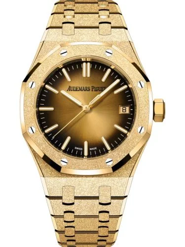 Audemars Piguet - 15550BA.GG.1356BA.01 Royal Oak Selfwinding 37 Frosted Yellow Gold / Smoked Champagne