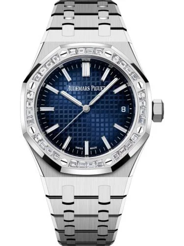 Audemars Piguet - 15551BC.ZZ.1356BC.01 Royal Oak Selfwinding 37 White Gold - Baguette / Smoked Blue