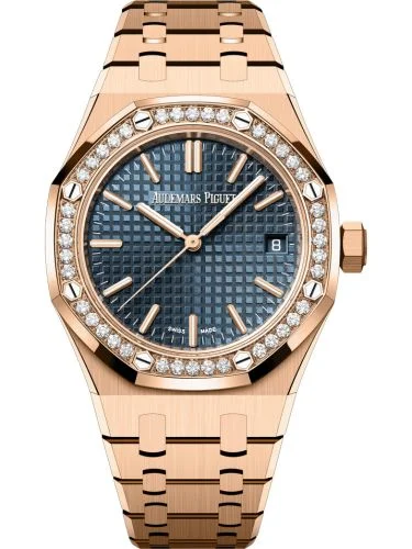 Audemars Piguet - 15551OR.ZZ.1356OR.02 Royal Oak Selfwinding 37 Pink Gold - Diamond / Blue / 50th Anniversary