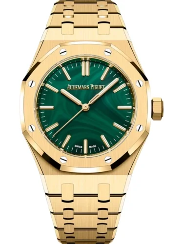 Audemars Piguet Audemars Piguet - 15553BA.OO.1356BA.04 Royal Oak Selfwinding 37 Yellow Gold / Malachite