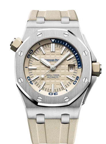 Audemars Piguet - 15710ST.OO.A085CA.01 Royal Oak Offshore Diver Stainless Steel / Beige