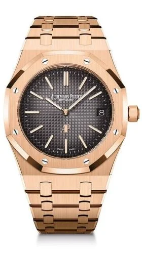 Audemars Piguet - 16202OR.OO.1240OR.01 Royal Oak Extra-Thin Pink Gold / Grey / 50th Anniversary