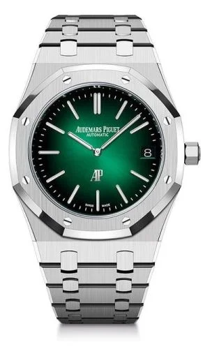 Audemars Piguet - 16202PT.OO.1240PT.01 Royal Oak Extra-Thin Platinum / Green / 50th Anniversary