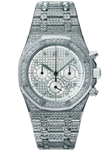 Audemars Piguet - 25967BC.ZZ.1185BC.01 Royal Oak Chronograph 39 White Gold / Diamond / Silver