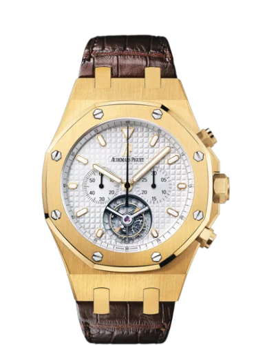 Audemars Piguet - 25977BA.OO.D088CR.01 Royal Oak Tourbillon Chronograph Yellow Gold / Silver / Strap