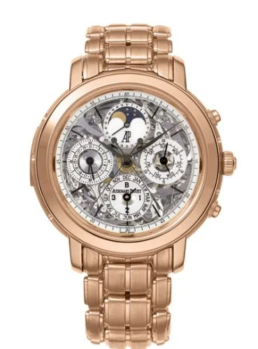 Audemars Piguet - 26023OR.OO.1138OR.01 Jules Audemars 26023 Grande Complication Pink Gold / Sapphire / Bracelet