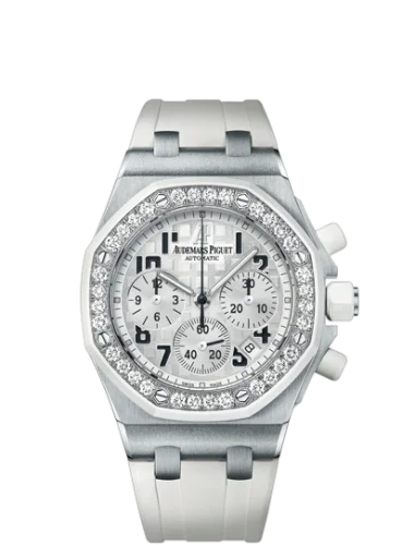 Audemars Piguet - 26048SK.ZZ.D010CA.01 Royal Oak OffShore 26048 Lady Chronograph Stainless Steel / White
