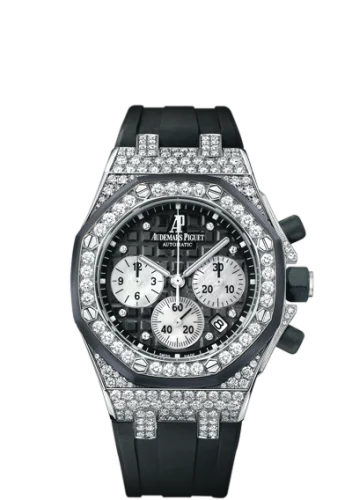 Audemars Piguet - 26092CK.ZZ.D002CA.01 Royal Oak Offshore 26092 Lady Chronograph White Gold / Black