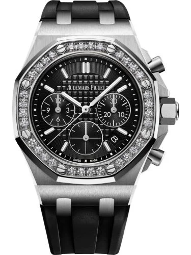 Audemars Piguet - 26231ST.ZZ.D002CA.01 Royal Oak OffShore 26231 Lady Chronograph Stainless Steel / Black / Diamond