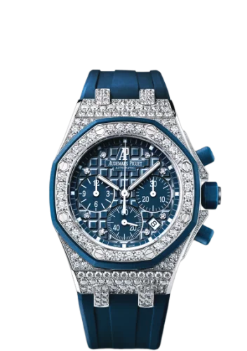 Audemars Piguet - 26092CK.ZZ.D021CA.01 Royal Oak Offshore 26092 Lady Chronograph White Gold / Blue