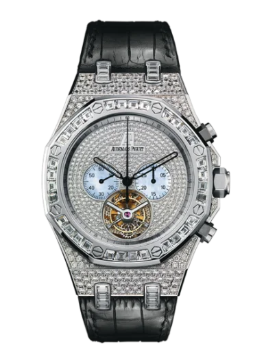 Audemars Piguet - 26116BC.ZZ.D002CR.01 Royal Oak Tourbillon Chronograph White Gold / Diamond / Strap