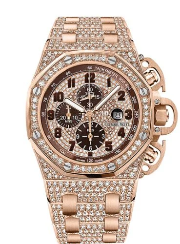 Audemars Piguet - 26215OR.ZZ.1239OR.01 Royal Oak OffShore 26215 T3 Pink Gold / Diamond / Bracelet