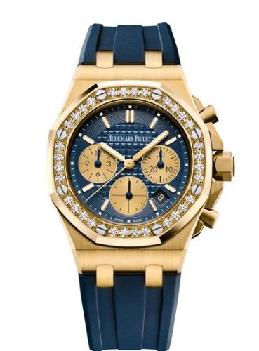 Audemars Piguet - 26231BA.ZZ.D027CA.01 Royal Oak OffShore 26231 Lady Chronograph Yellow Gold / Blue / Diamond