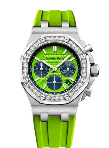 Audemars Piguet - 26231ST.ZZ.D038CA.01  Royal Oak OffShore 26231 Lady Chronograph Stainless Steel / Green / Diamond