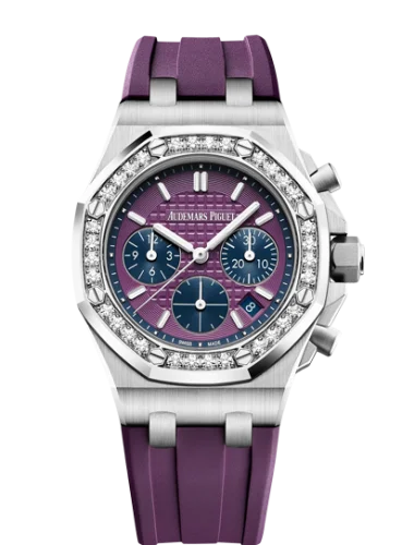 Audemars Piguet - 26231ST.ZZ.D075CA.01 Royal Oak OffShore 26231 Lady Chronograph Stainless Steel / Plum / Diamond