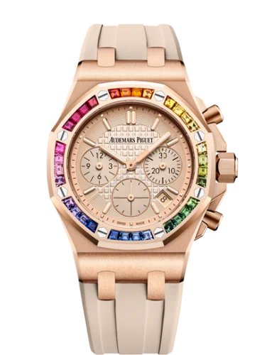 Audemars Piguet - 26236OR.YY.D085CA.01 Royal Oak OffShore Lady Chronograph Pink Gold / Silver / Rainbow