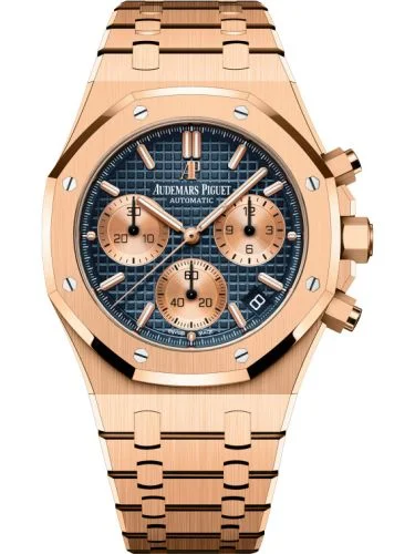 Audemars Piguet - 26239OR.OO.1220OR.01 Royal Oak Chronograph 41 Pink Gold / Blue / Bracelet