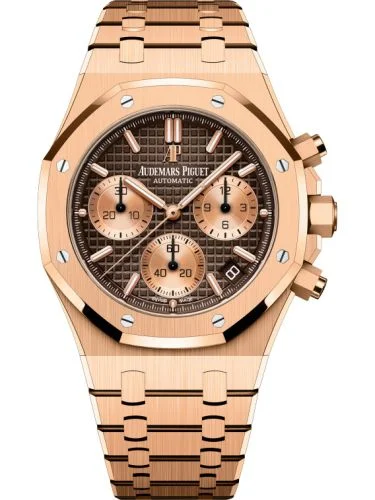 Audemars Piguet - 26239OR.OO.1220OR.02 Royal Oak Chronograph 41 Pink Gold / Brown / Bracelet