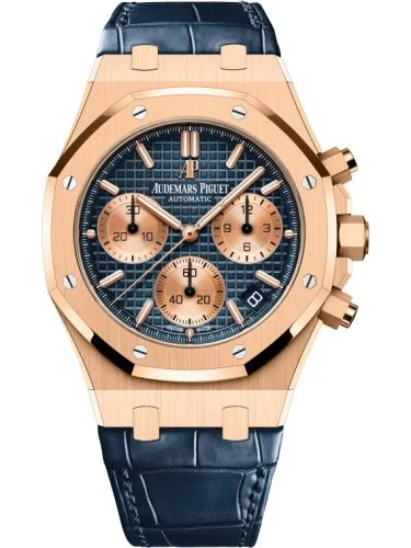Audemars Piguet - 26239OR.OO.D315CR.01 Royal Oak Chronograph 41 Pink Gold / Blue / Alligator