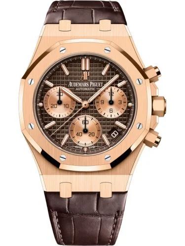 Audemars Piguet - 26239OR.OO.D812CR.01 Royal Oak Chronograph 41 Pink Gold / Brown / Alligator