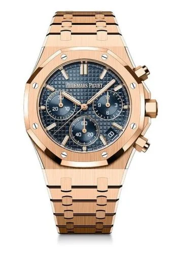Audemars Piguet - 26240OR.OO.1320OR.0 Royal Oak Chronograph 41 Pink Gold / Blue / 50th Anniversary