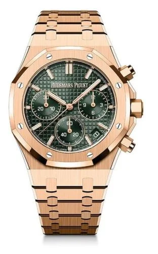 Audemars Piguet - 26240OR.OO.1320OR.04 Royal Oak Chronograph 41 Pink Gold / Green / 50th Anniversary