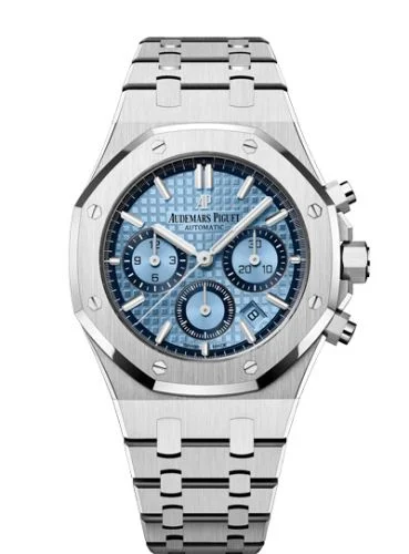 Audemars Piguet - 26317BC.OO.1256BC.01 Royal Oak Chronograph 38 White Gold / Light Blue