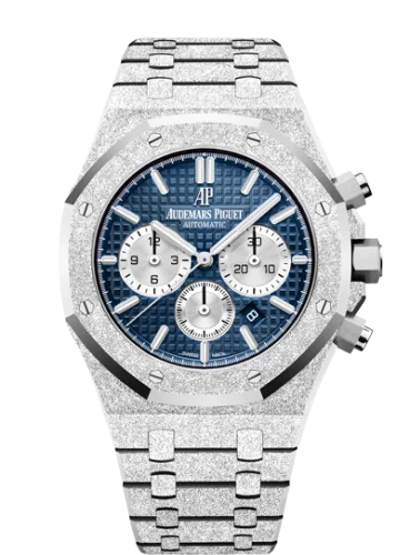 Audemars Piguet - 26331BC.GG.1224BC.02 Royal Oak 41 Chronograph Frosted White Gold / Blue