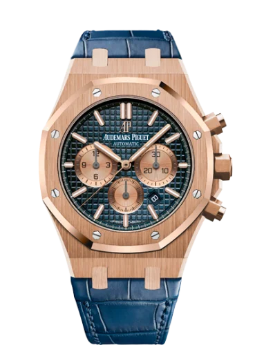 Audemars Piguet - 26331OR.OO.D315CR.01 Royal Oak Chronograph 41 Pink Gold / Blue / Alligator
